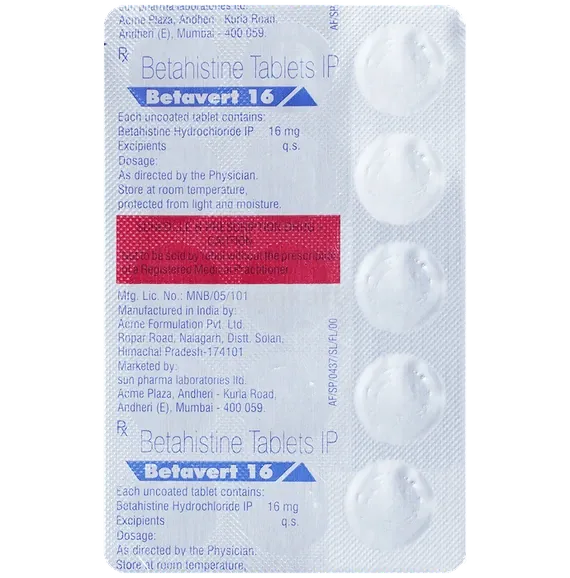 betavert 16mg tablet 10's